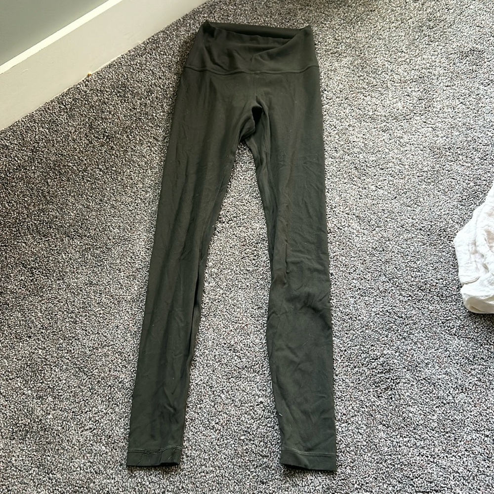 lulu green leggings size 4 28”
